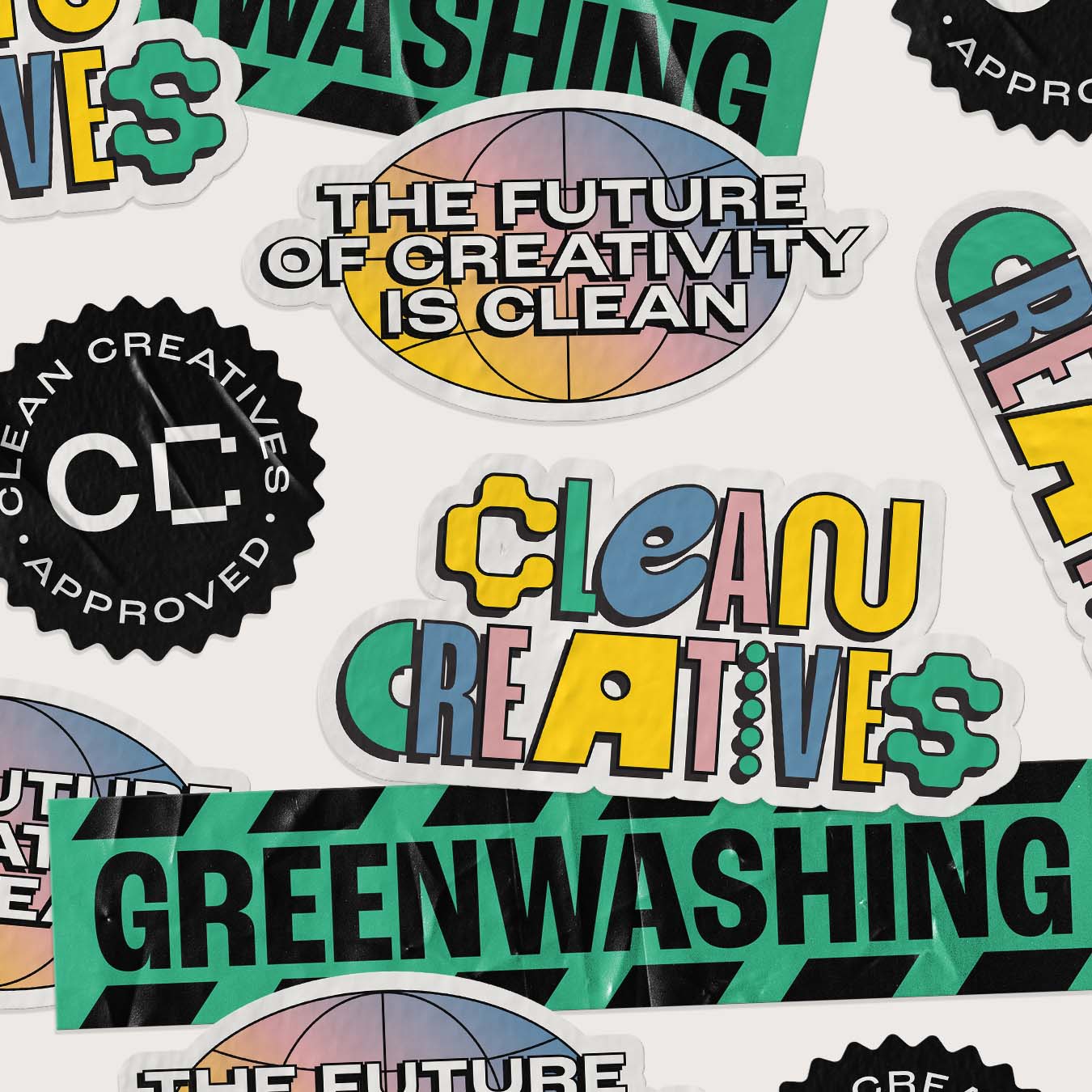 Clean Creatives Stickers Collage